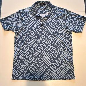 Men’s XL Bad Birdie Golf Polo - Light and Dark Blue
